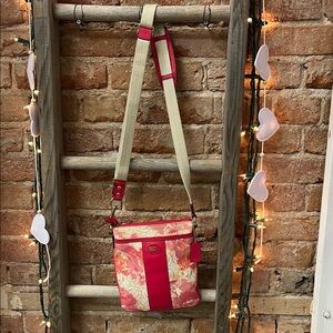 Coach Floral Crossbody Bag with Pink and Cream